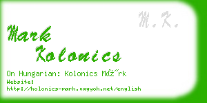 mark kolonics business card